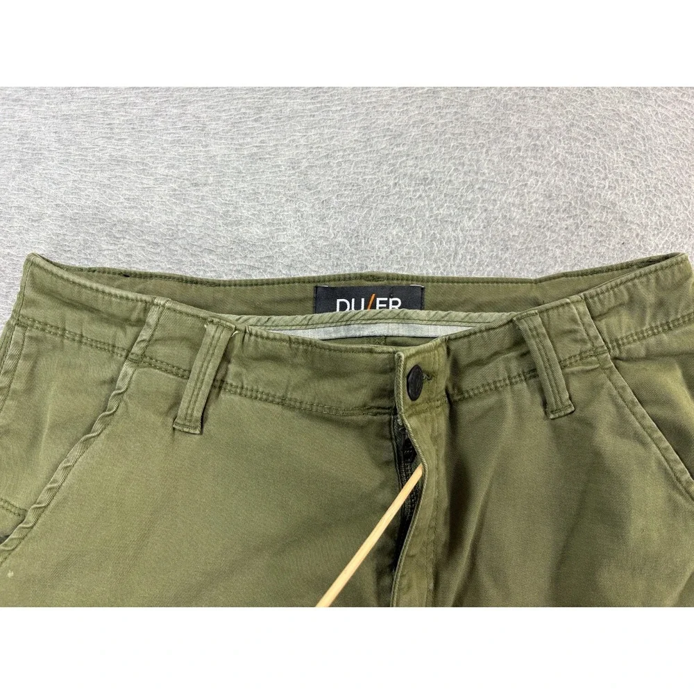 Du/er Stretch Canvas Work Shorts (Men's 32) Green - 10